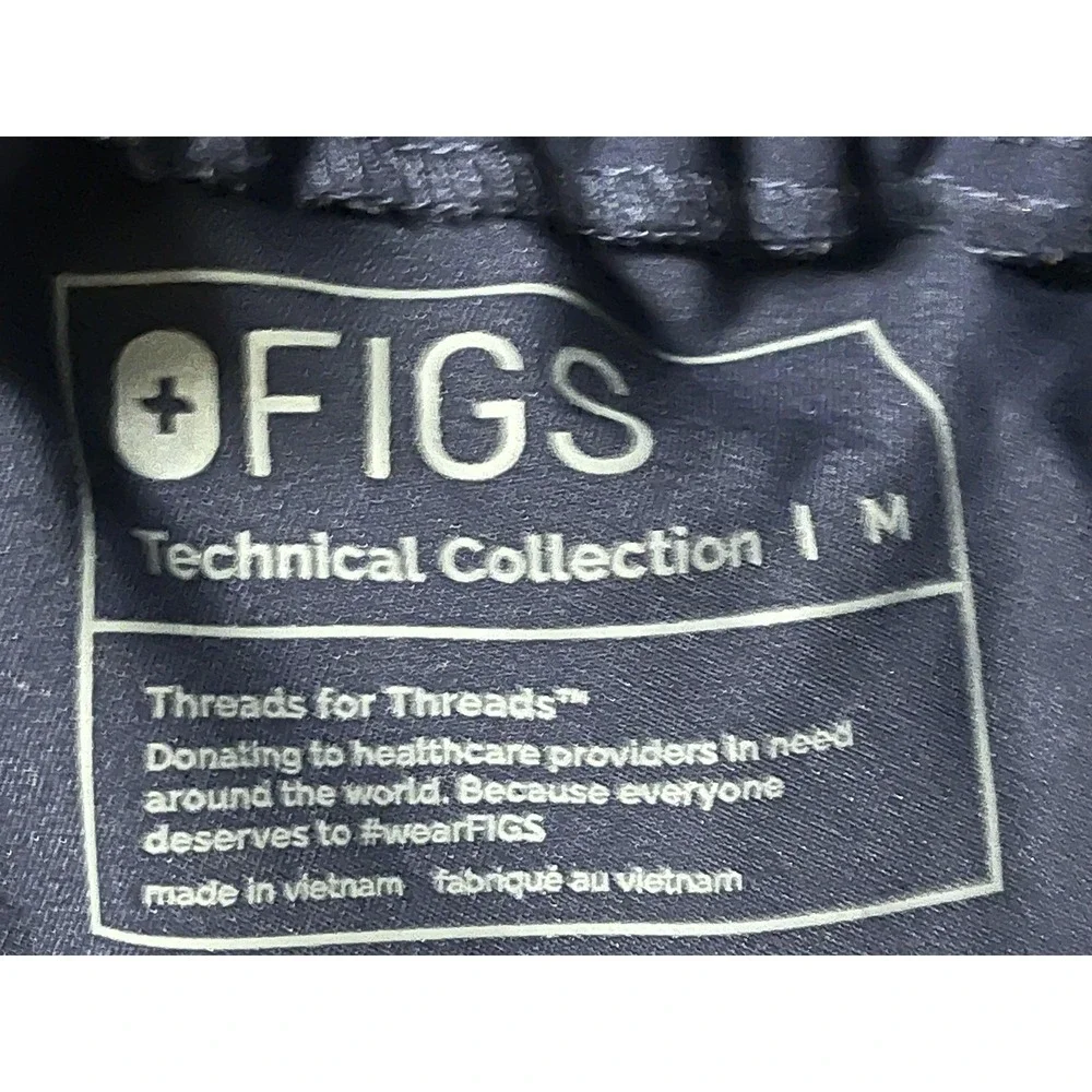 FIGS‎ Pants Womens Med Blue Technical Collection Cargo Scrub Drawstring Pockets